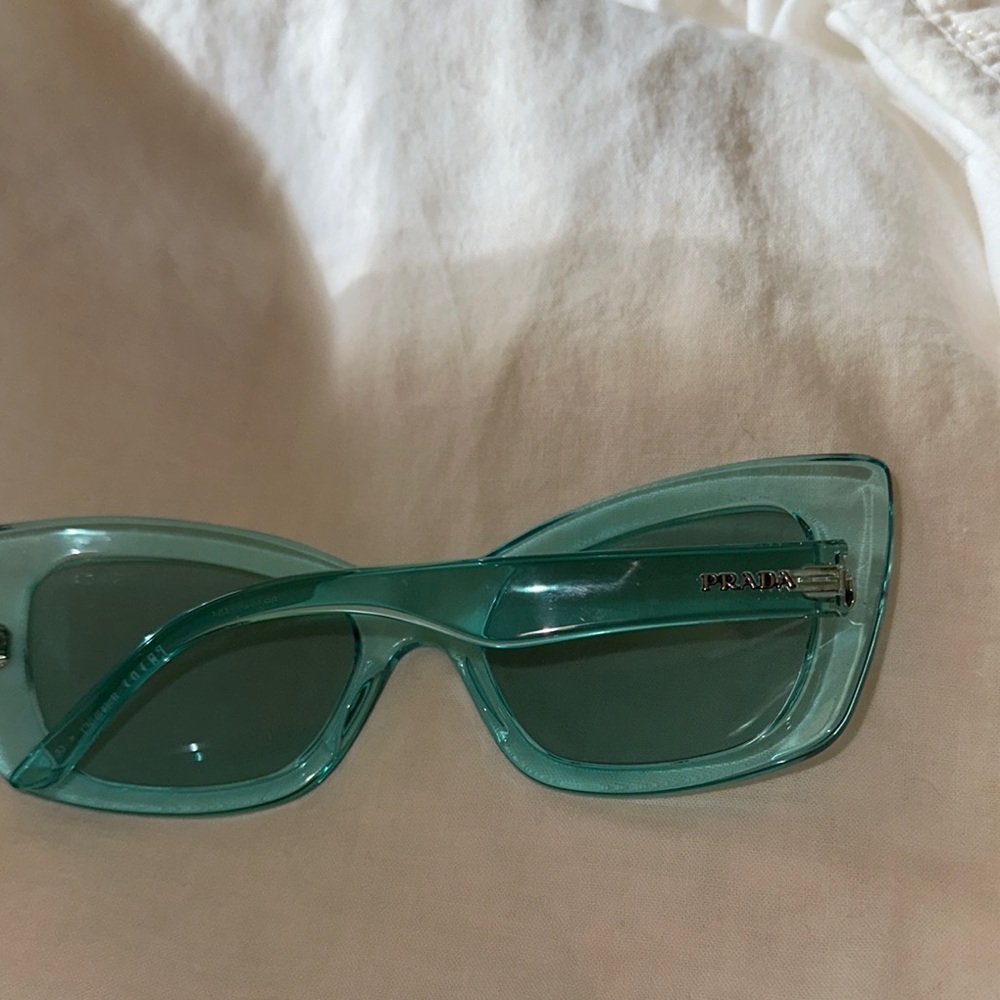 Prada Transparent Teal Sunglasses View 4